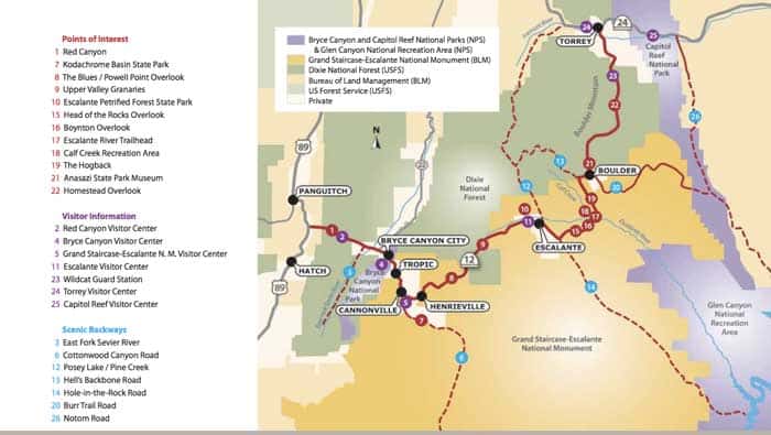 scenic byway 12 map