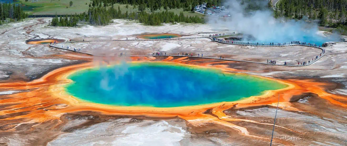 Grand Prismatic Spring Yellowstone best way to see it